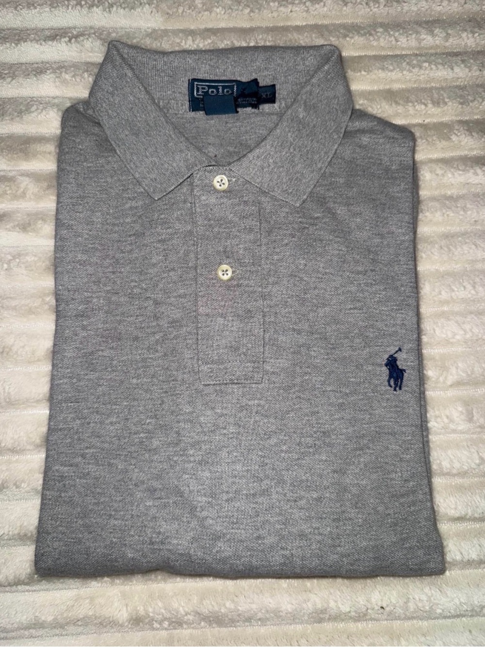 Polo by Ralph Lauren Grey Polo with Navy Pony Embroidery